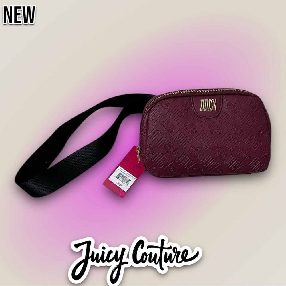New NWT Juicy Couture Fanny Pack Belt Bag Purse - Maroon